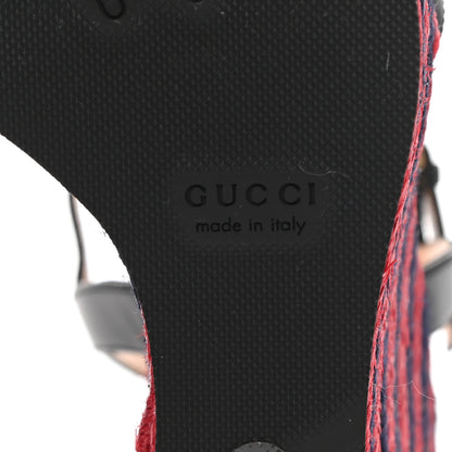 Gucci Lifford Calfskin Aitana Espadrille Platform 45/130mm Wedge Sandals 35 Black 6 of 11