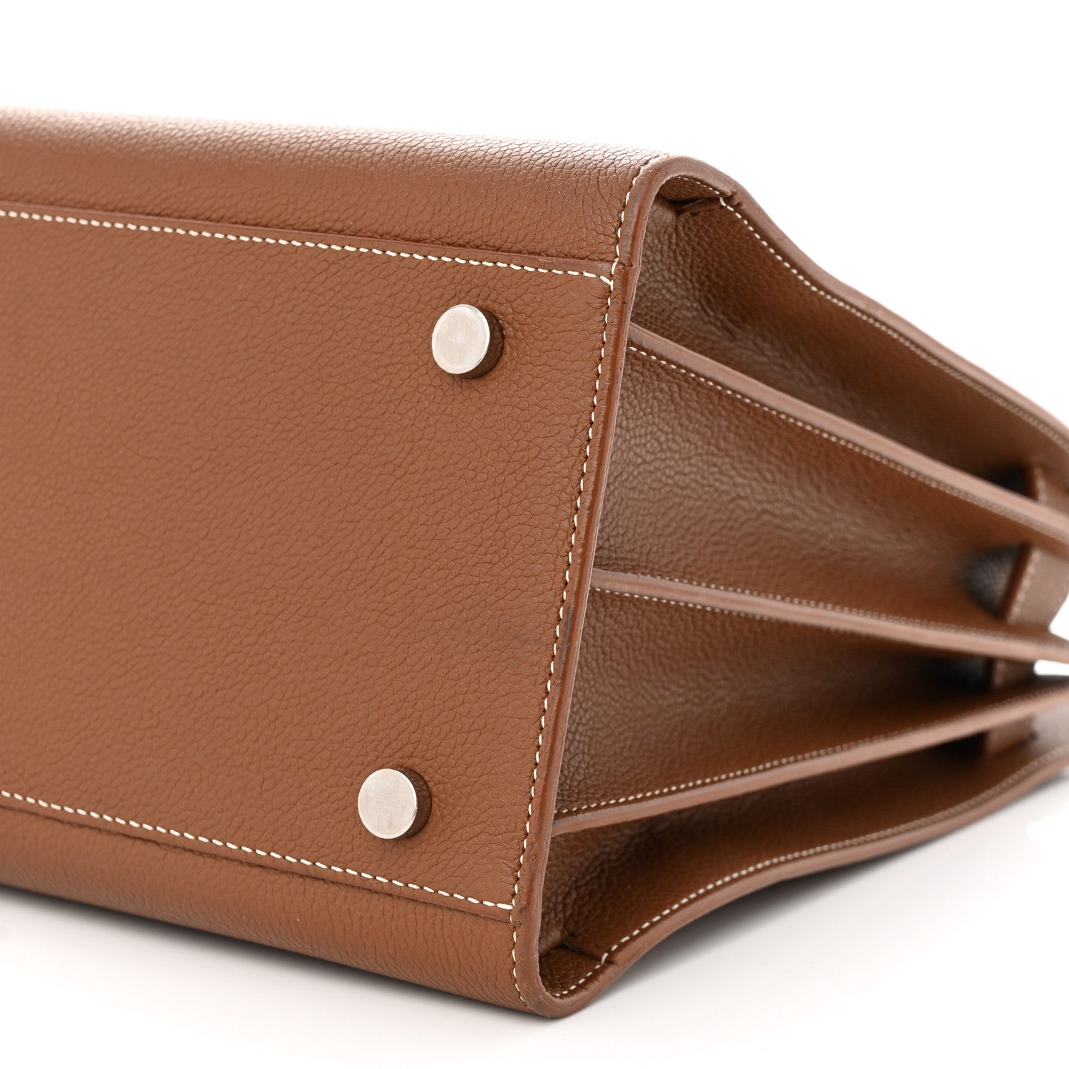 Saint Laurent Grained Calfskin Topstitch Small Sac De Jour Cognac 10 of 11