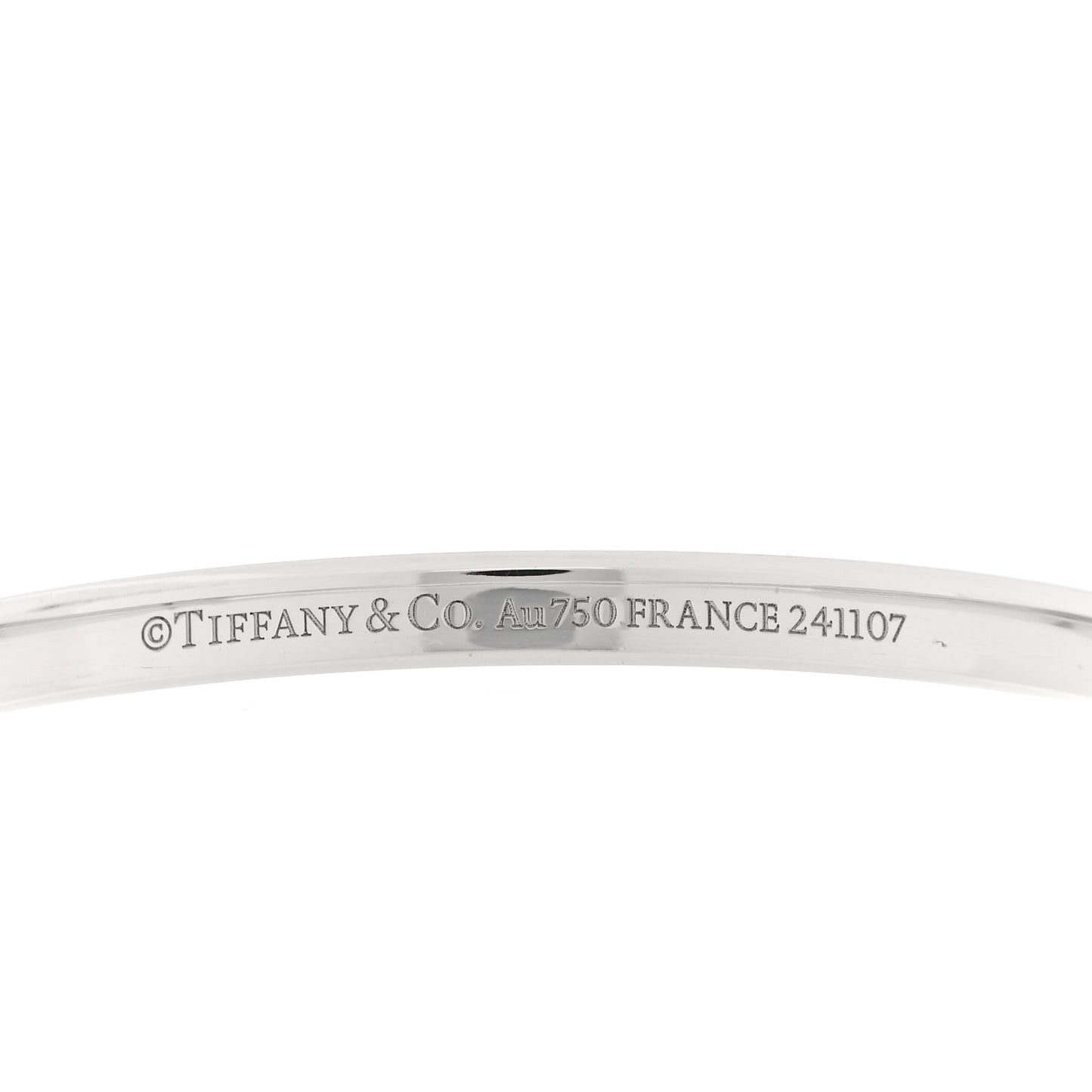 18K White Gold Lock Narrow Bangle Bracelet