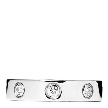 Cartier 18K White Gold 8 Diamond 4mm Wedding Band LOVE Ring 47 4 3 of 4
