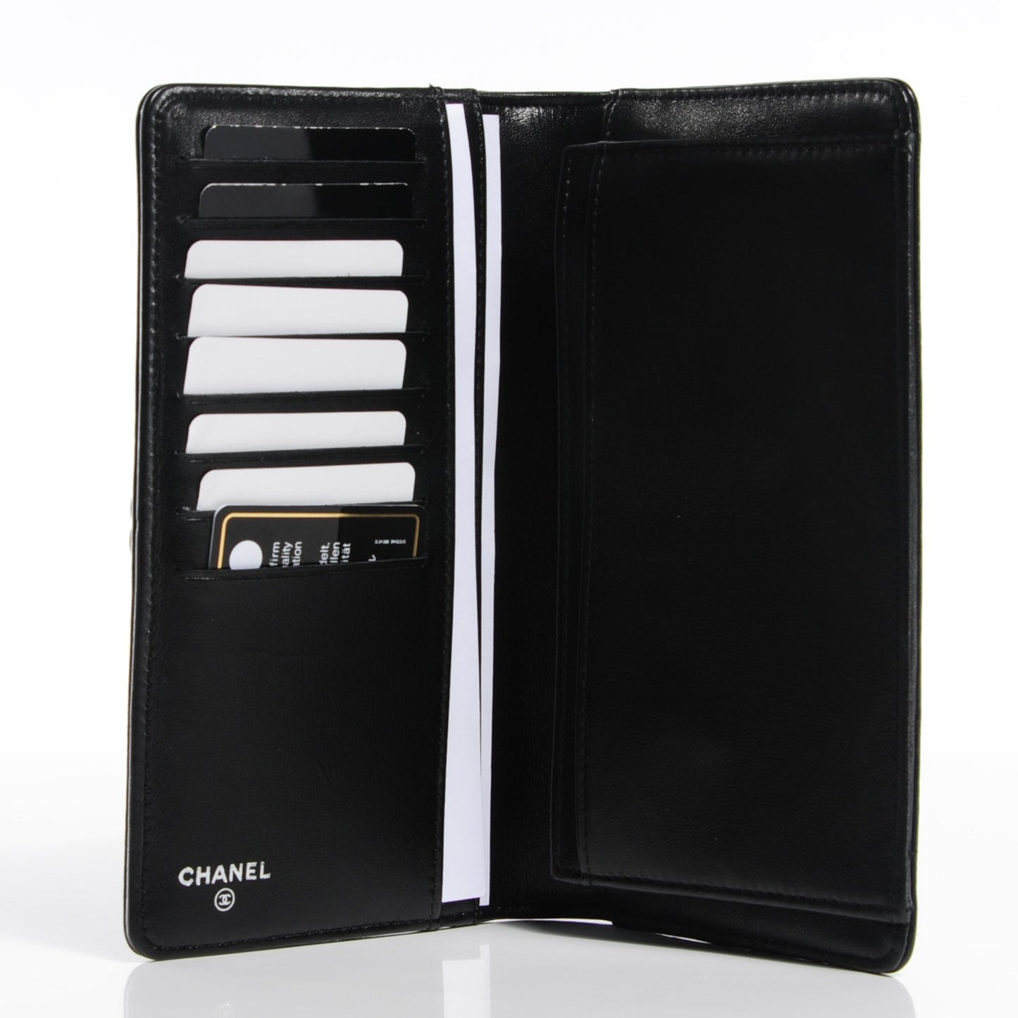 Lambskin Quilted Boy Yen Wallet Black