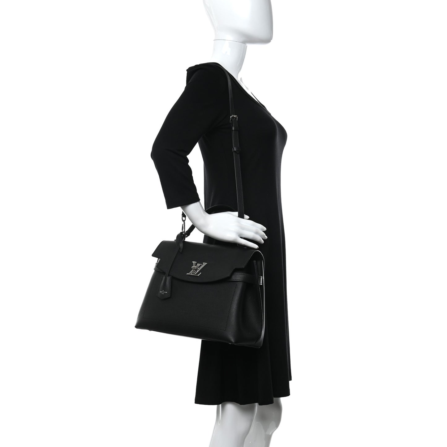 Soft Calfskin Lockme Ever MM Black