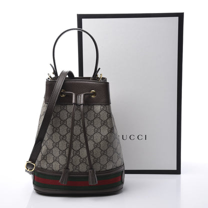 Gucci GG Supreme Monogram Web Small Ophidia Bucket Bag Brown 10 of 10