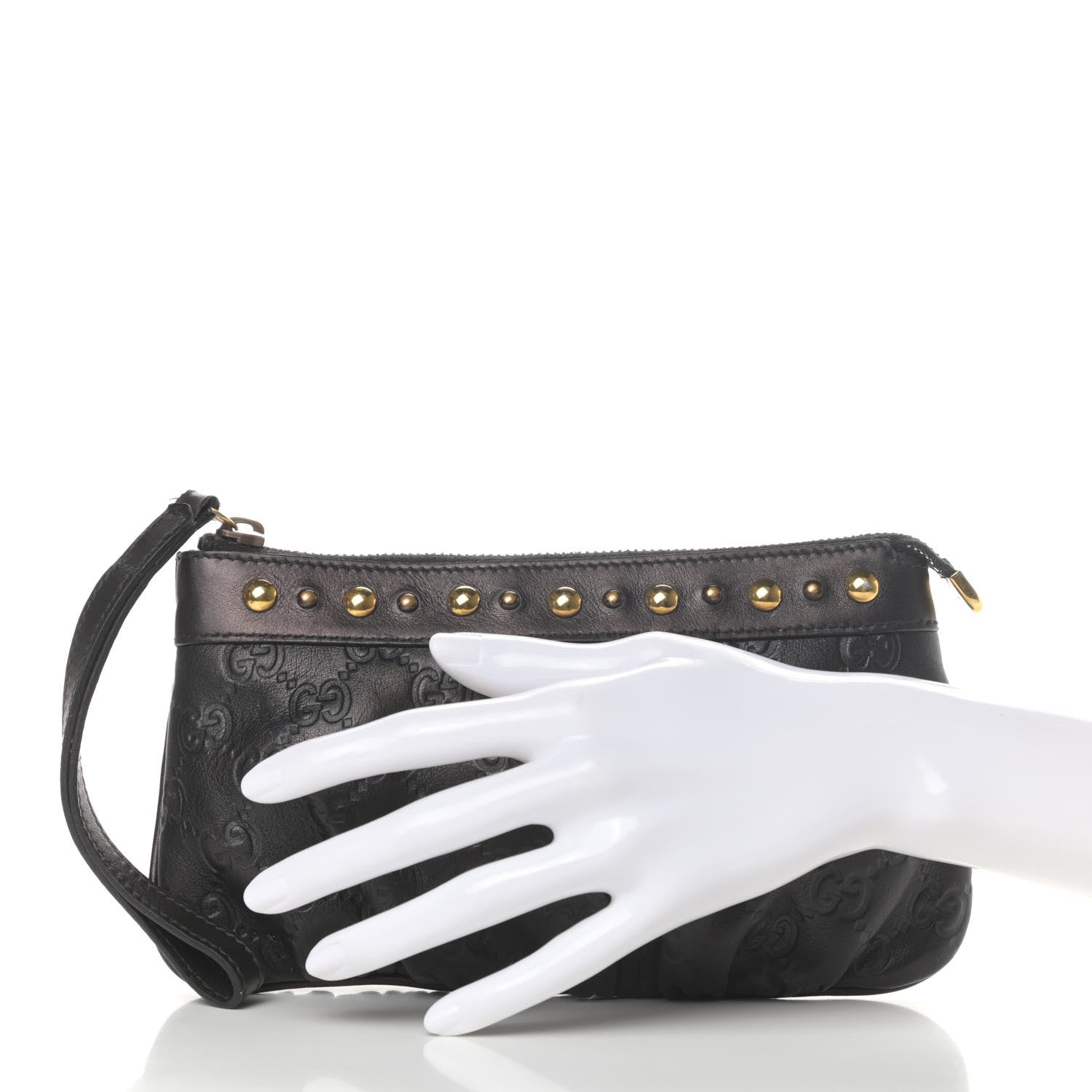 Gucci Guccissima Babouska Wristlet Black 2 of 11