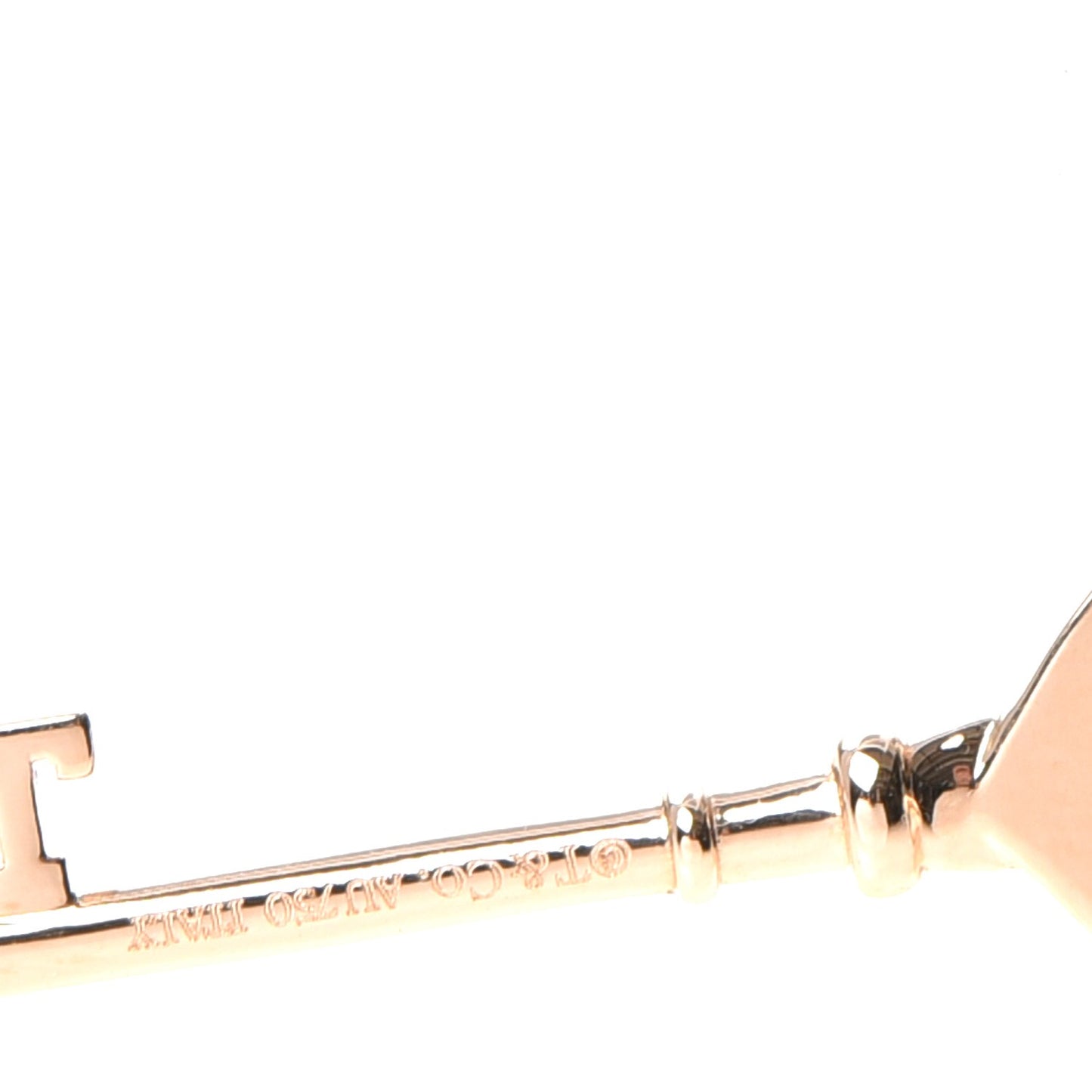 18K Rose Gold Diamond Heart Key Pendant