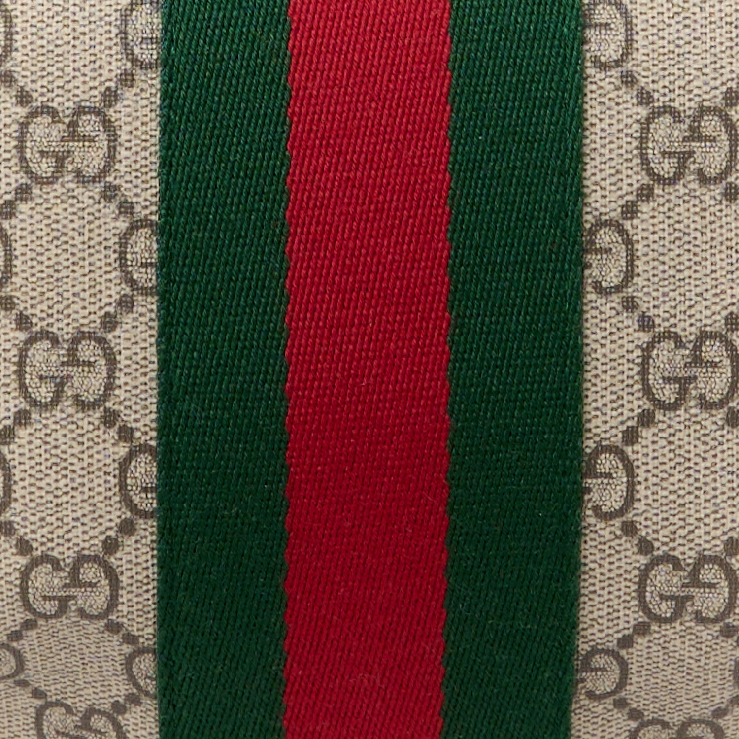 Gucci GG Supreme Monogram Textured Dollar Calfskin Web Small Ophidia Half Moon Hobo Beige Ebony New Acero 9 of 12