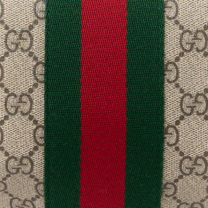 Gucci GG Supreme Monogram Textured Dollar Calfskin Web Small Ophidia Half Moon Hobo Beige Ebony New Acero 9 of 12