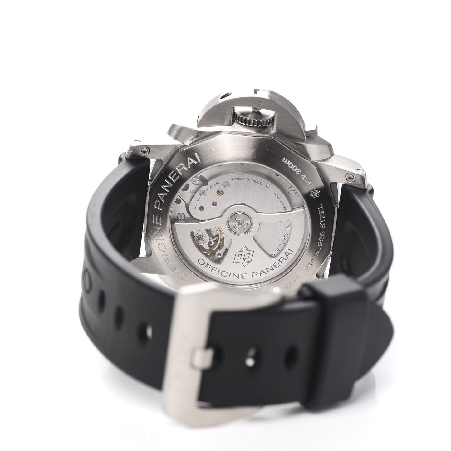 Stainless Steel Rubber 44mm Luminor 1950 3 Day GMT Power Reserve Automatic Watch Black PAM00347