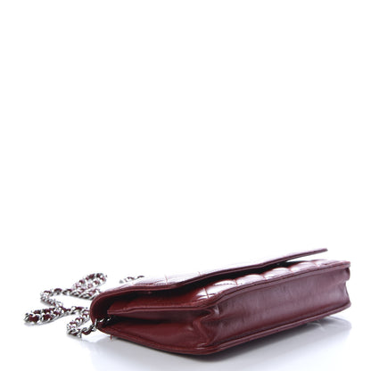 Chanel Lambskin Quilted Wallet On Chain WOC Red 4 of 13