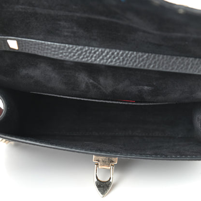Valentino Garavani Pebbled Calfskin Medium Rockstud Flip Lock Crossbody Bag Black 5 of 12