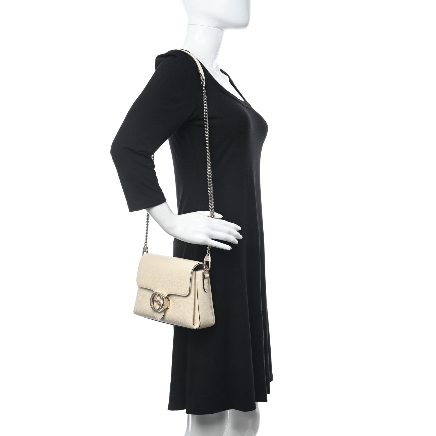 Gucci Dollar Calfskin Interlocking G Crossbody Bag Mystic White 2 of 10