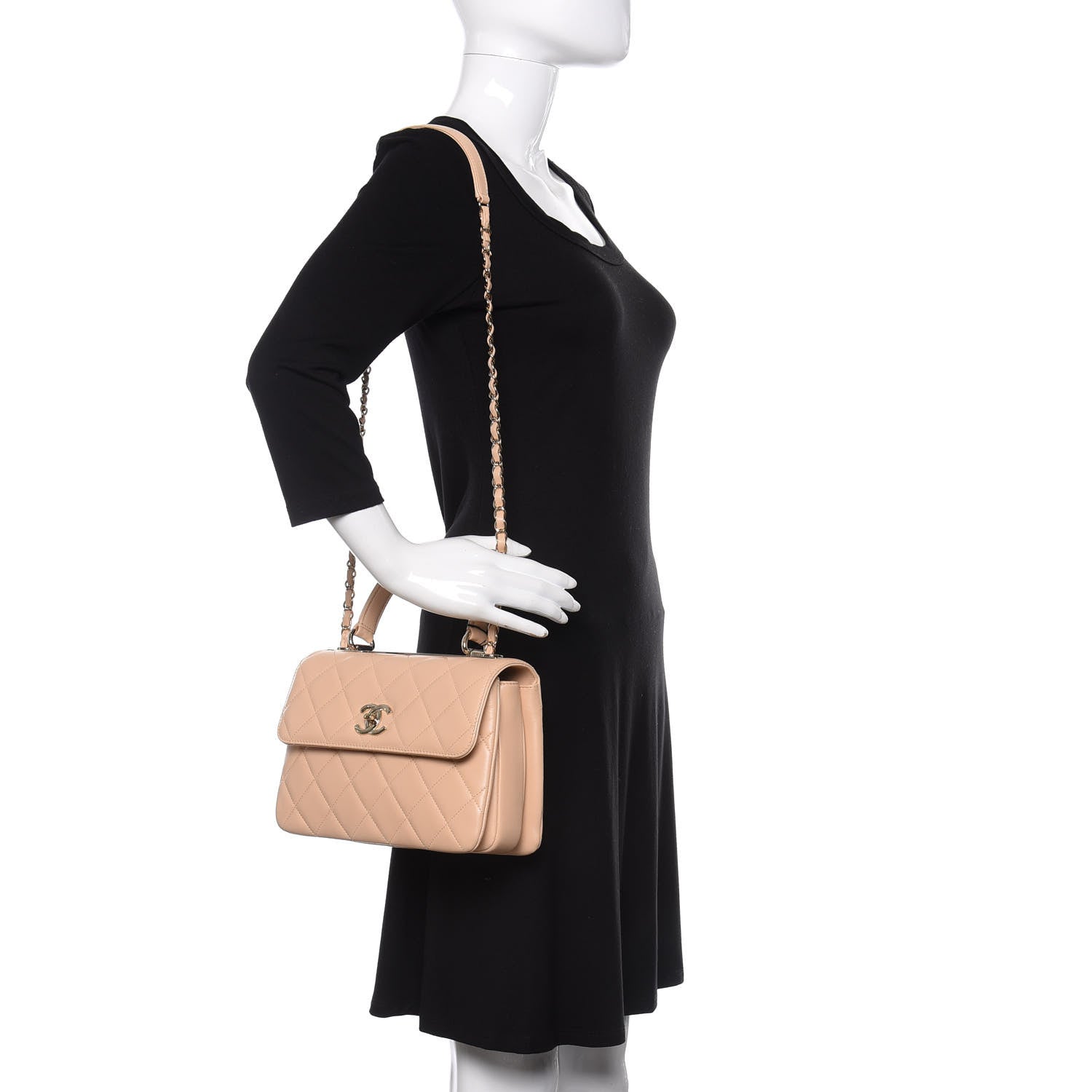 Chanel Lambskin Quilted Small Trendy CC Dual Handle Flap Bag Beige 2 of 10
