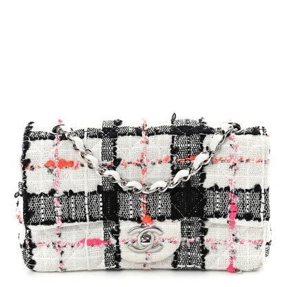 Chanel Tweed Quilted Mini Rectangular Flap Black White Pink 1 of 9
