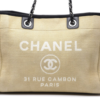 Chanel Canvas Small Deauville Tote Beige Black 9 of 9