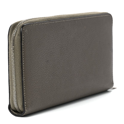 Celine Drummed Calfskin Large Zip Around Multifunction Wallet Souris 3 of 12