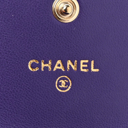 Chanel Lambskin Quilted Boy Flap Card Holder Purple 6 of 10