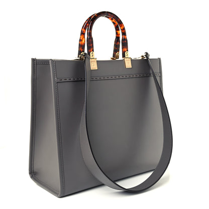 Fendi Vitello King Plexiglass Logo Embossed Medium Fendi Sunshine Shopper Tote Moon 3 of 10