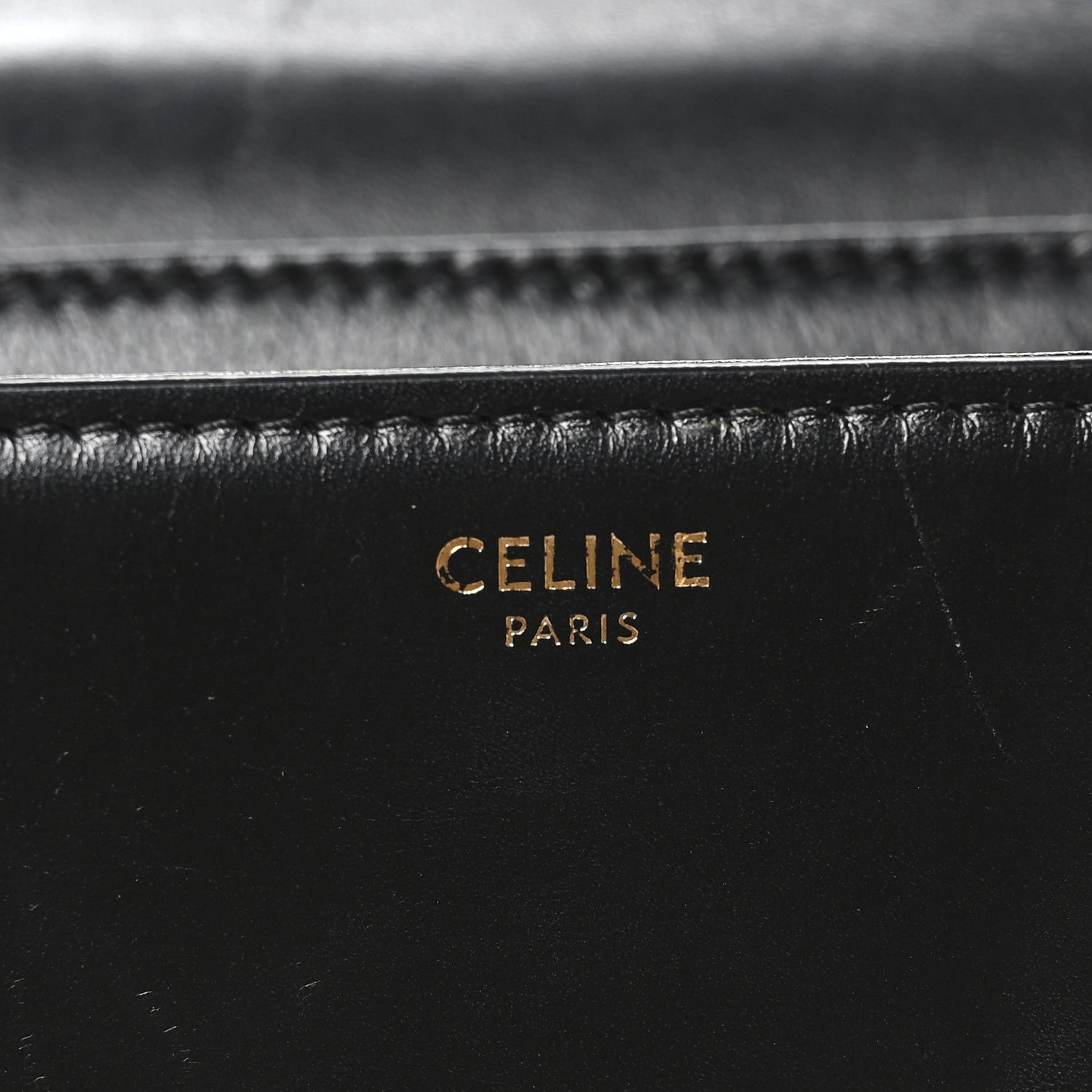 Celine Shiny Calfskin Teen Triomphe Black 6 of 10