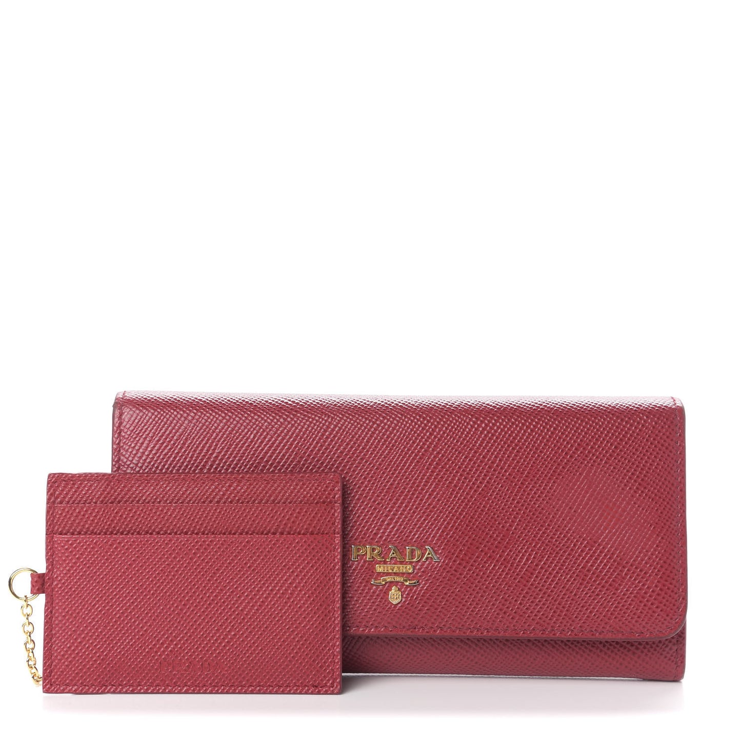 Saffiano Metal Continental Flap Wallet Fuoco