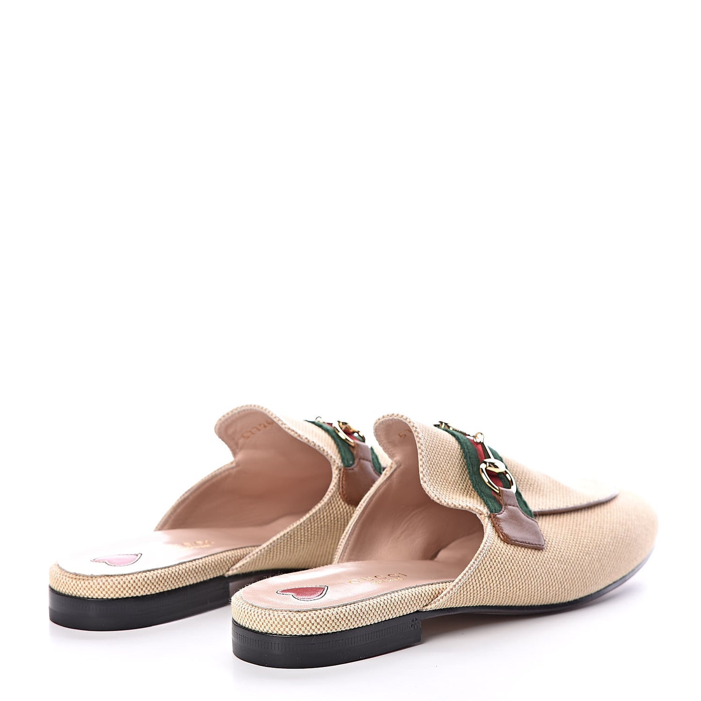 Canvas Vintage Charlotte Web Princetown Slippers 37.5 Sand Cuir
