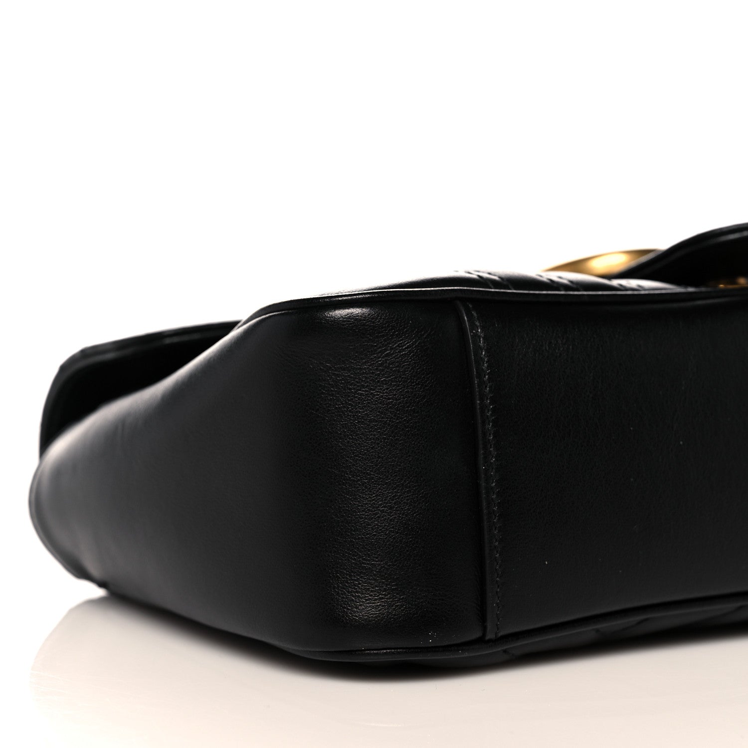 Gucci Calfskin Matelasse Small GG Marmont Shoulder Bag Black 9 of 11