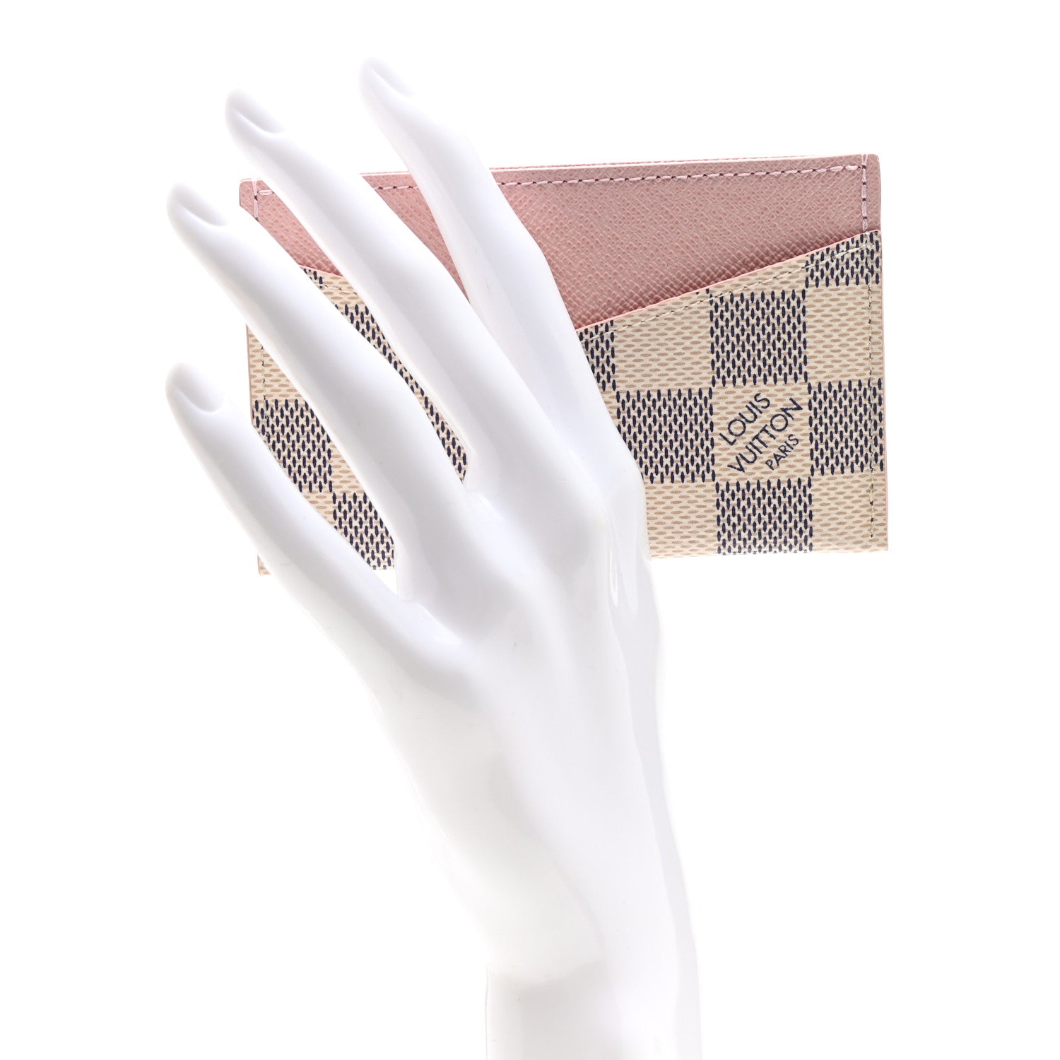 Louis Vuitton Damier Azur Daily Card Holder Rose Ballerine 2 of 8