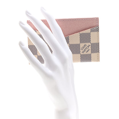 Louis Vuitton Damier Azur Daily Card Holder Rose Ballerine 2 of 8