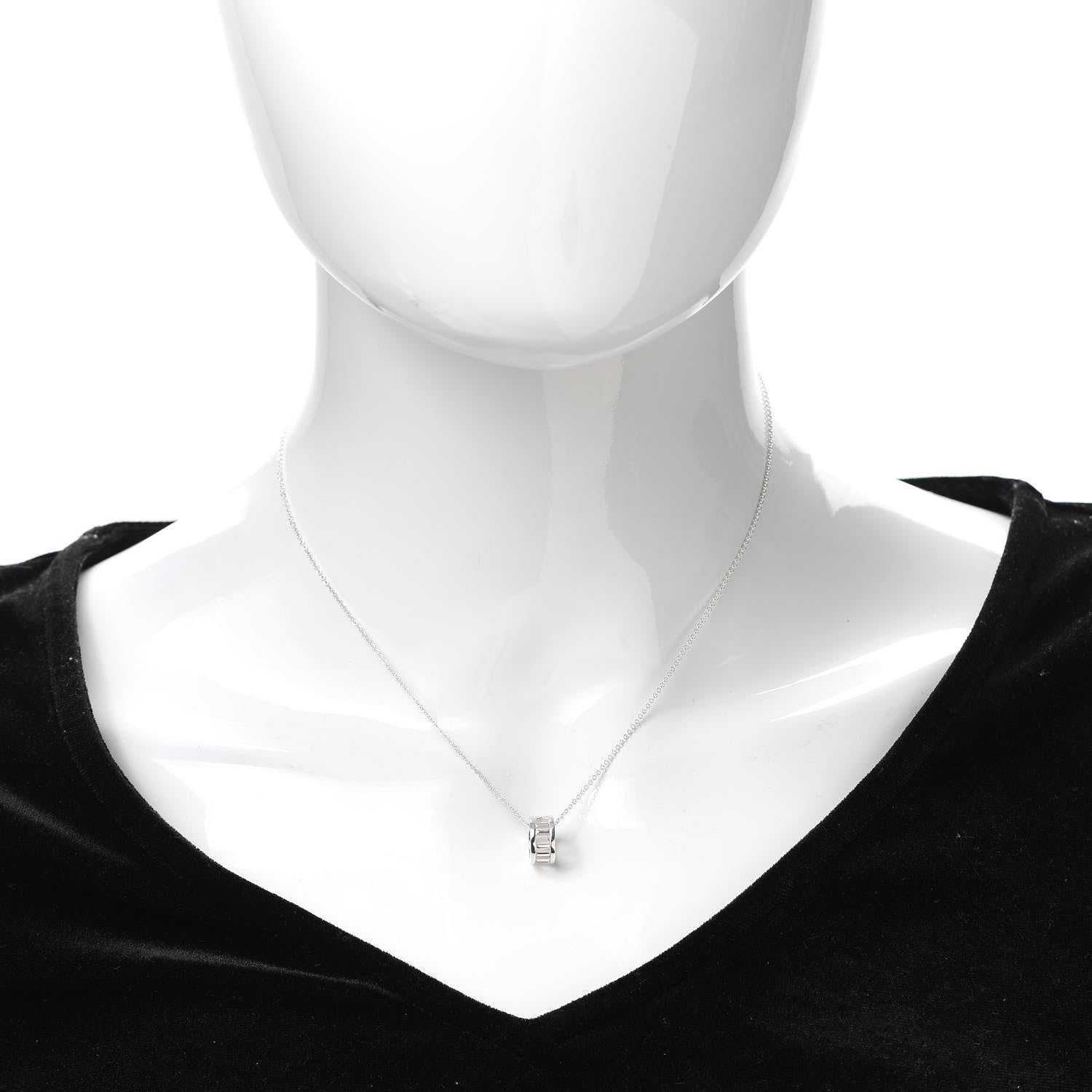 Tiffany Sterling Silver Atlas Open Pendant Necklace 2 of 7