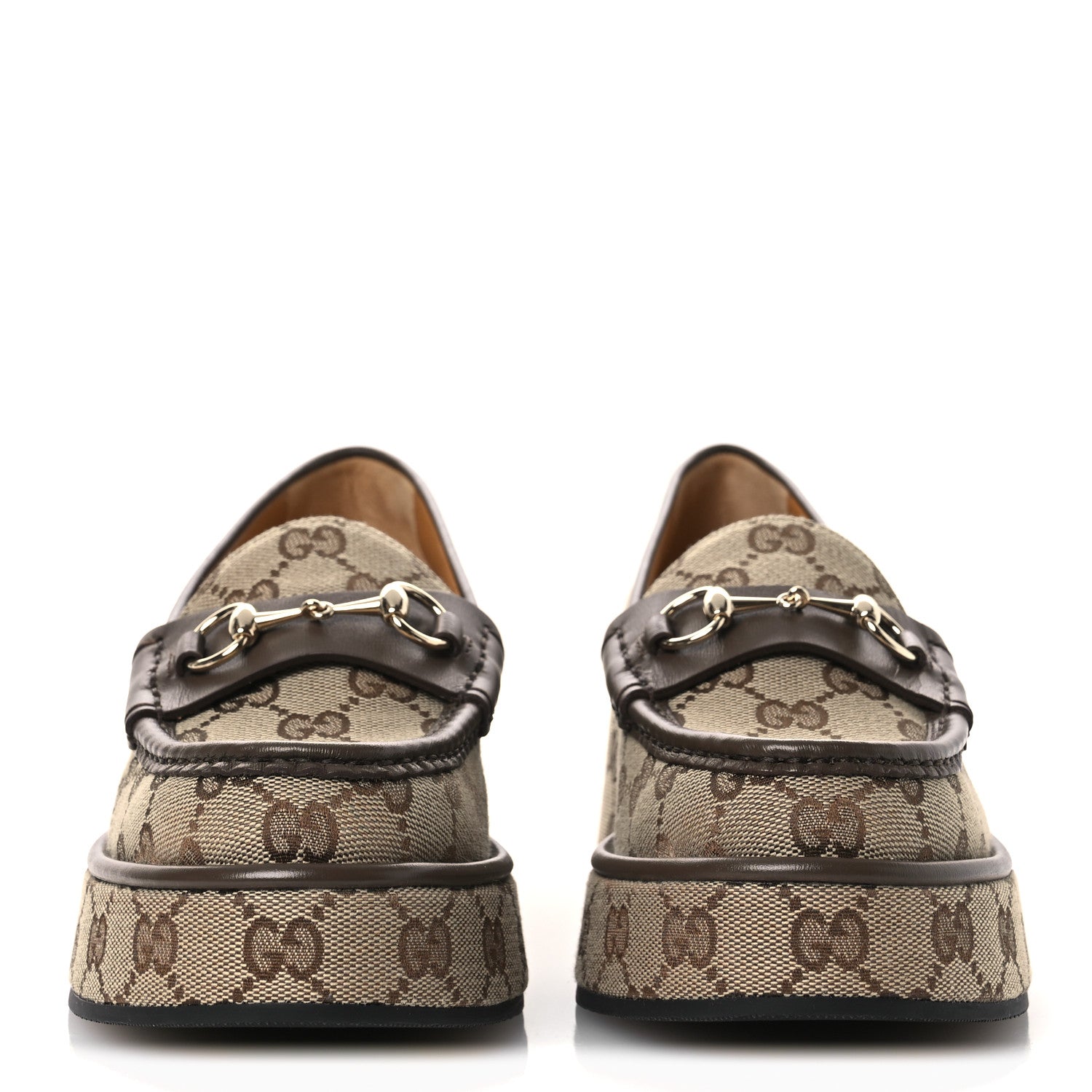 leona85 GUCCI 婦人靴　474483 1057 37+ Gucci Monogram Horsebit Calfskin Womens Horsebit Wedge Platform