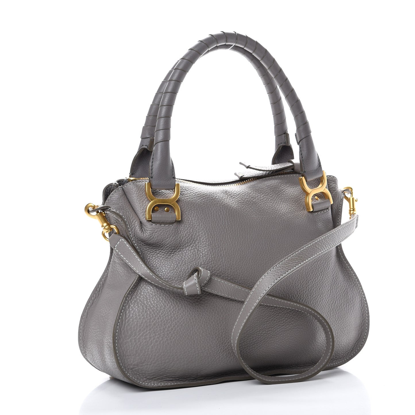 Calfskin Medium Marcie Satchel Cashmere Grey