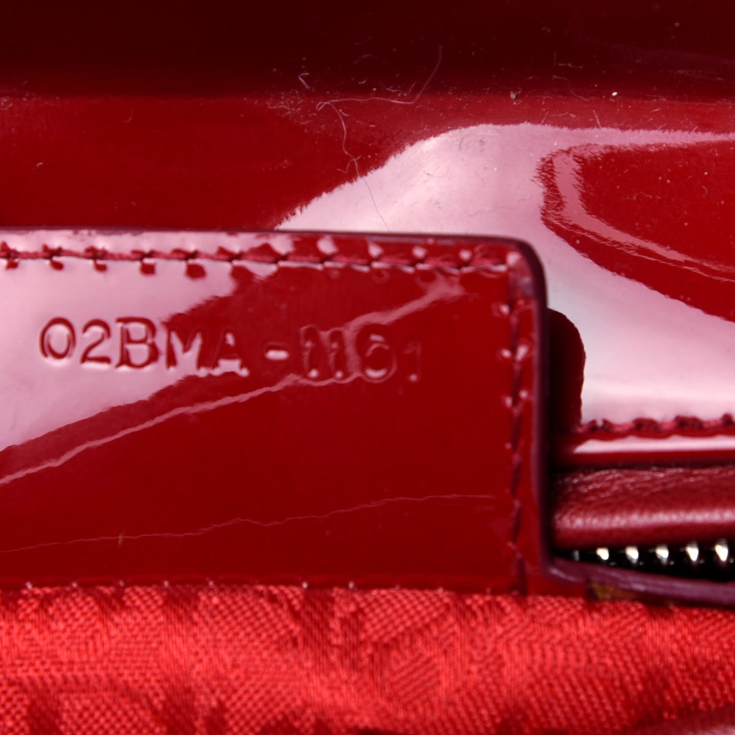 Patent Cannage Medium Lady Dior Red