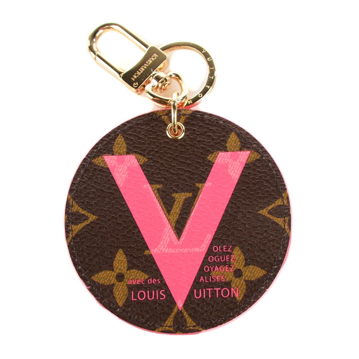 Louis Vuitton Monogram Illustre V Bag Charm Key Ring Grenade 1 of 7