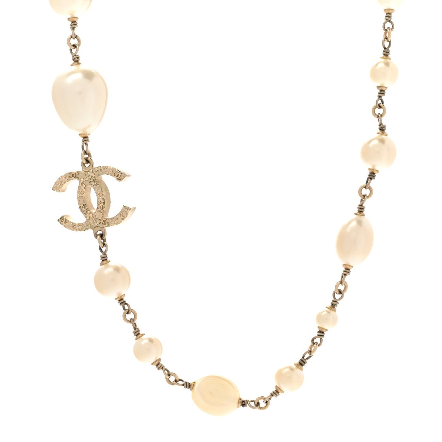 Pearl Precious Symbols CC Short Necklace Gold