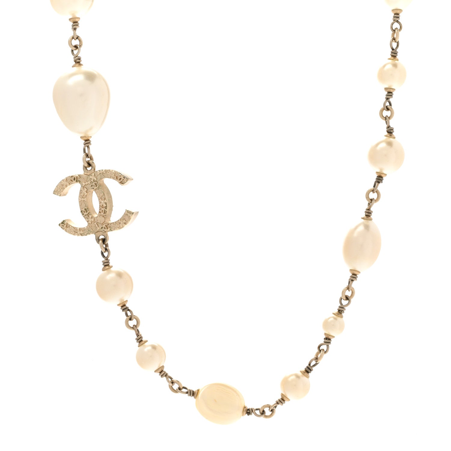 Chanel Pearl Precious Symbols CC Short Necklace Gold 1 of 8