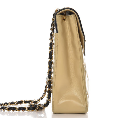 Chanel Lambskin Quilted Bi-Color Flap Beige Black 11 of 20
