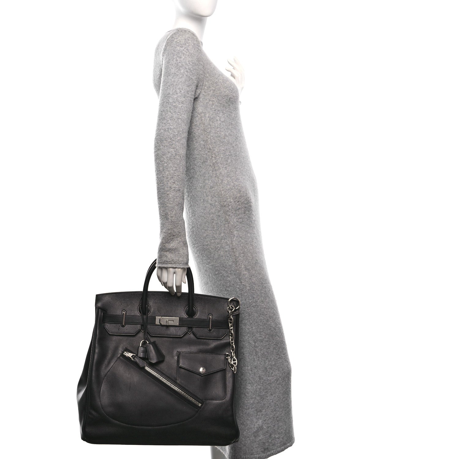 Hermes Veau Volupto Rock HAC Birkin 40 Black 2 of 13