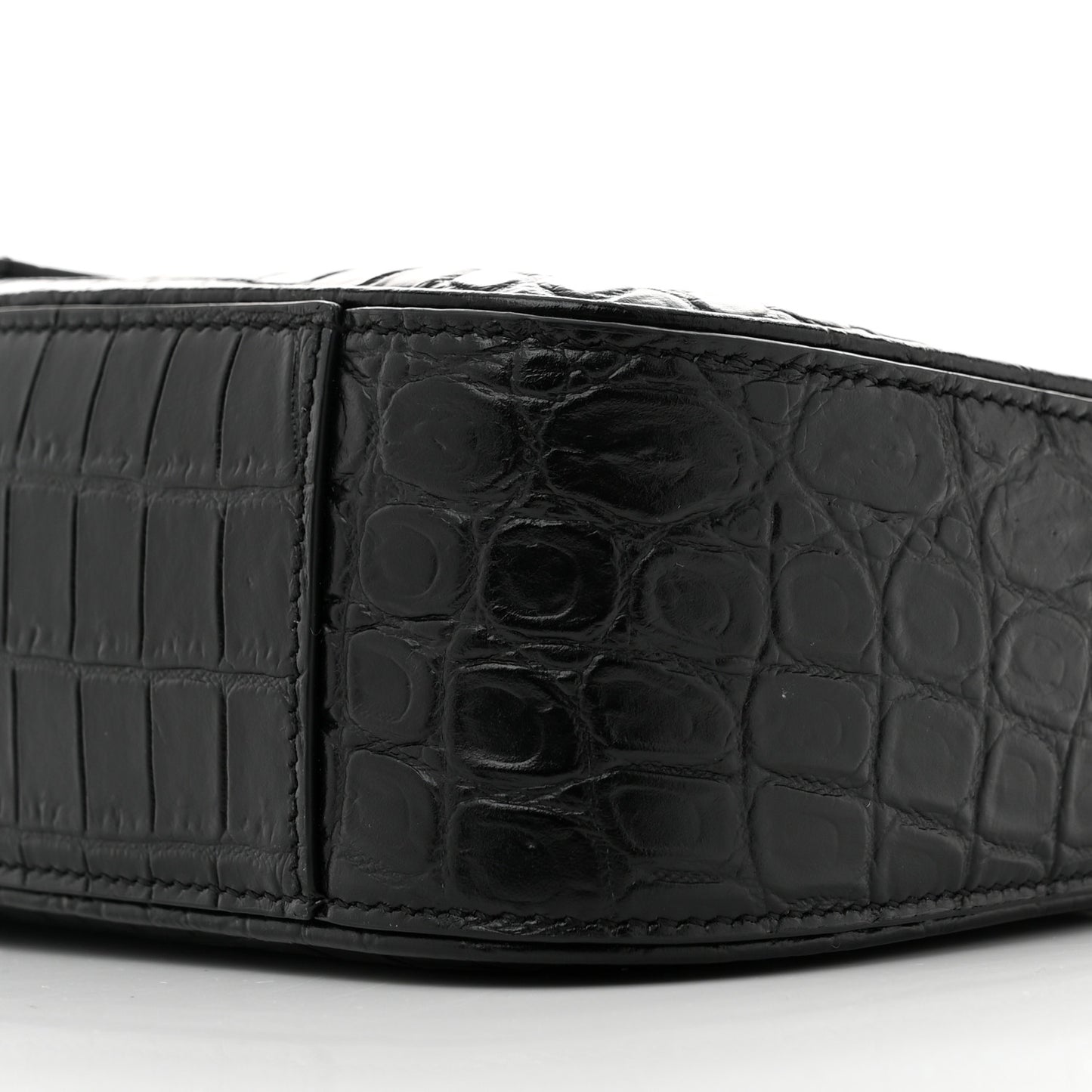 Calfskin Crocodile Embossed Le 5 A 7 Hobo Black