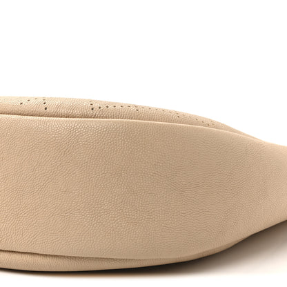 Chanel Grained Calfskin Perforated Small Flap Hobo Beige 10 of 10