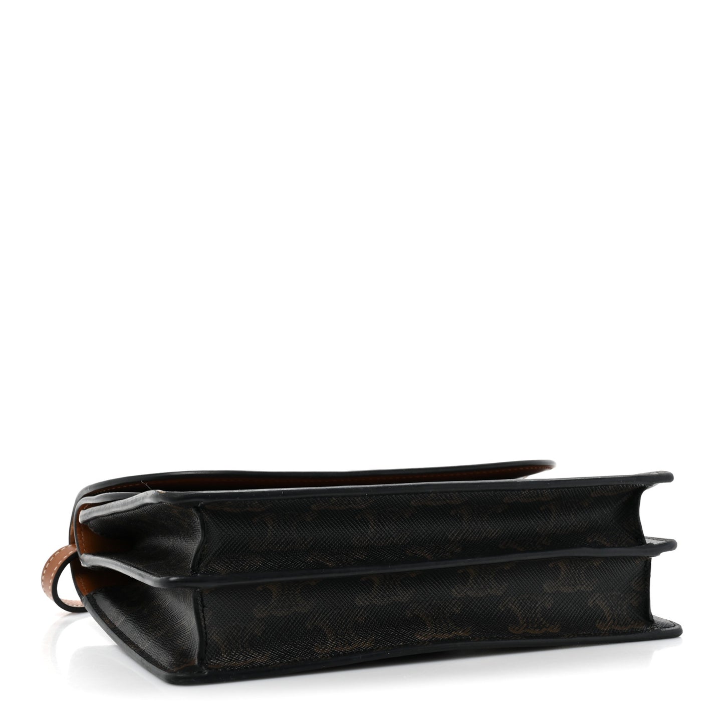 Triomphe Canvas Lambskin Wallet On Strap Tan