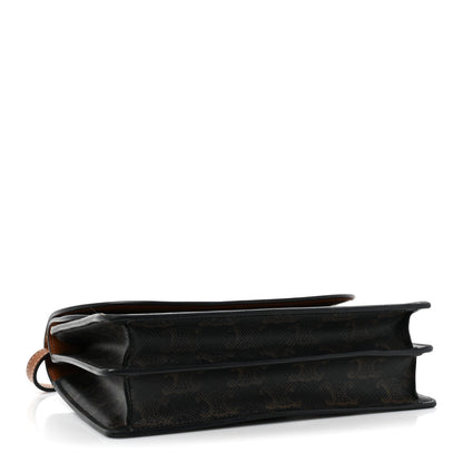 Celine Triomphe Canvas Lambskin Wallet On Strap Tan 4 of 15