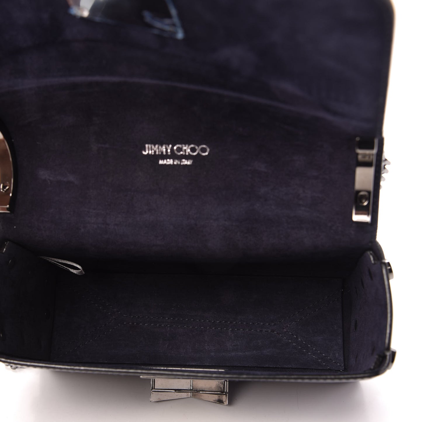 Metallic Calfskin Lockett Petite Shoulder Bag Purple