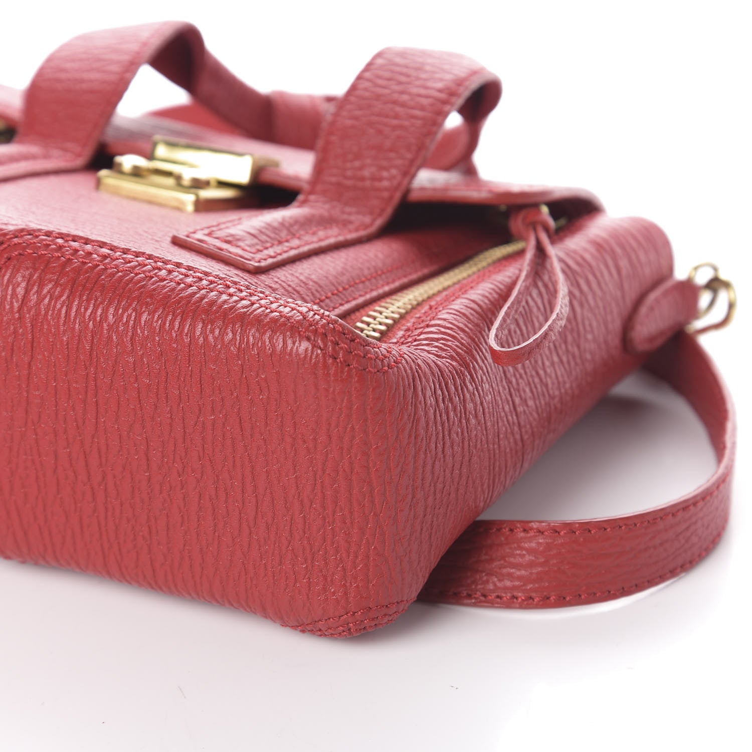 3.1 Phillip Lim 3.1 Textured Calfskin Mini Pashli Satchel Red 9 of 9