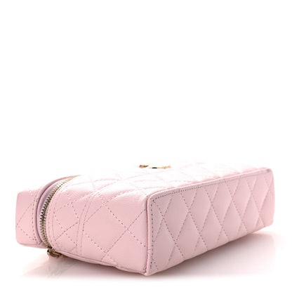 Chanel Caviar Quilted Top Handle Slim Vanity With Chain Light Pink 4 of 12