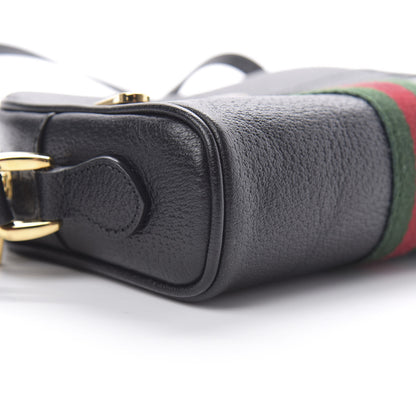 Gucci Calfskin Web Mini Ophidia Shoulder Bag Black 9 of 12