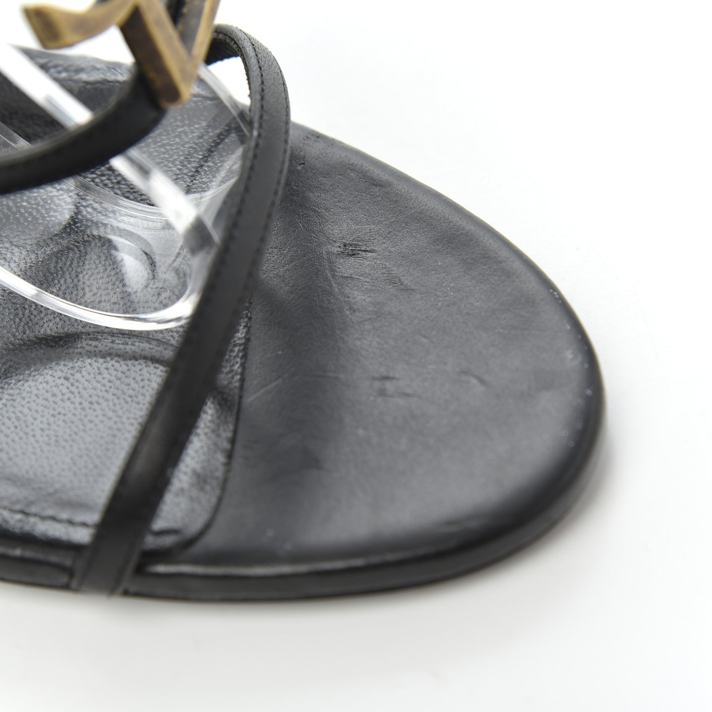 Calfskin Cassandra 110 Sandals 39.5 Black Gold