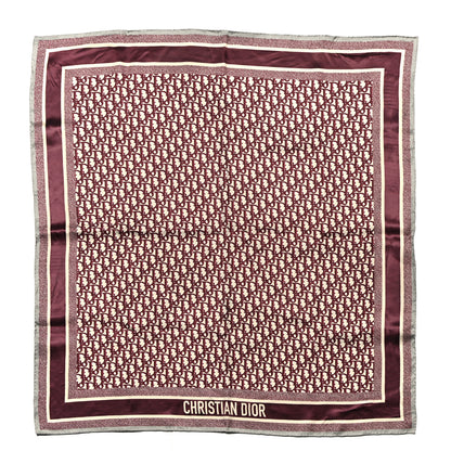 Christian Dior Silk Oblique Diortwin Square Scarf 90 Burgundy Navy Blue 1 of 3