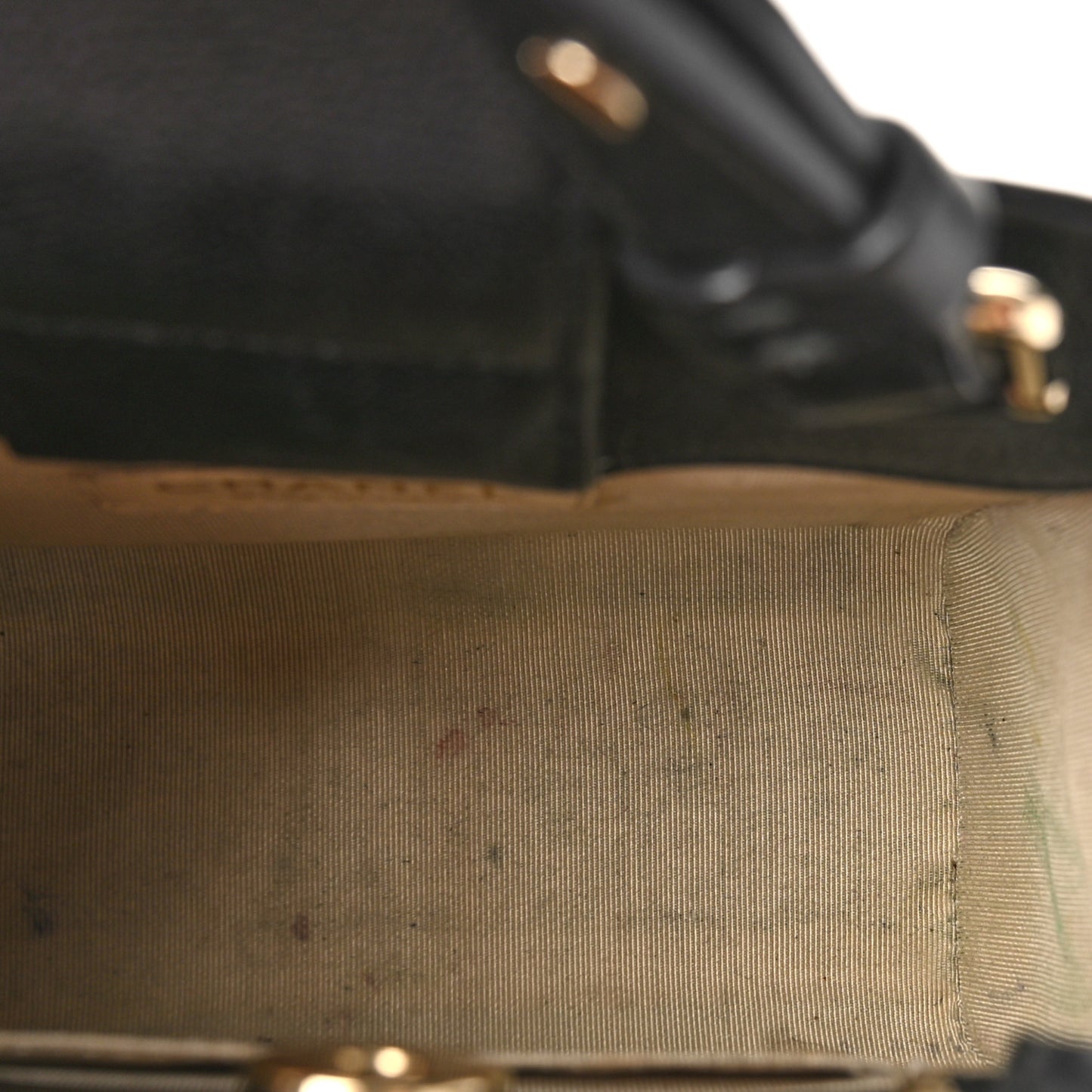Grained Calfskin Stitched Mini Label Click Shopper Tote Black