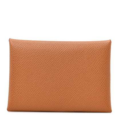 Hermes Epsom Calvi Duo Card Case Gold 1 of 7