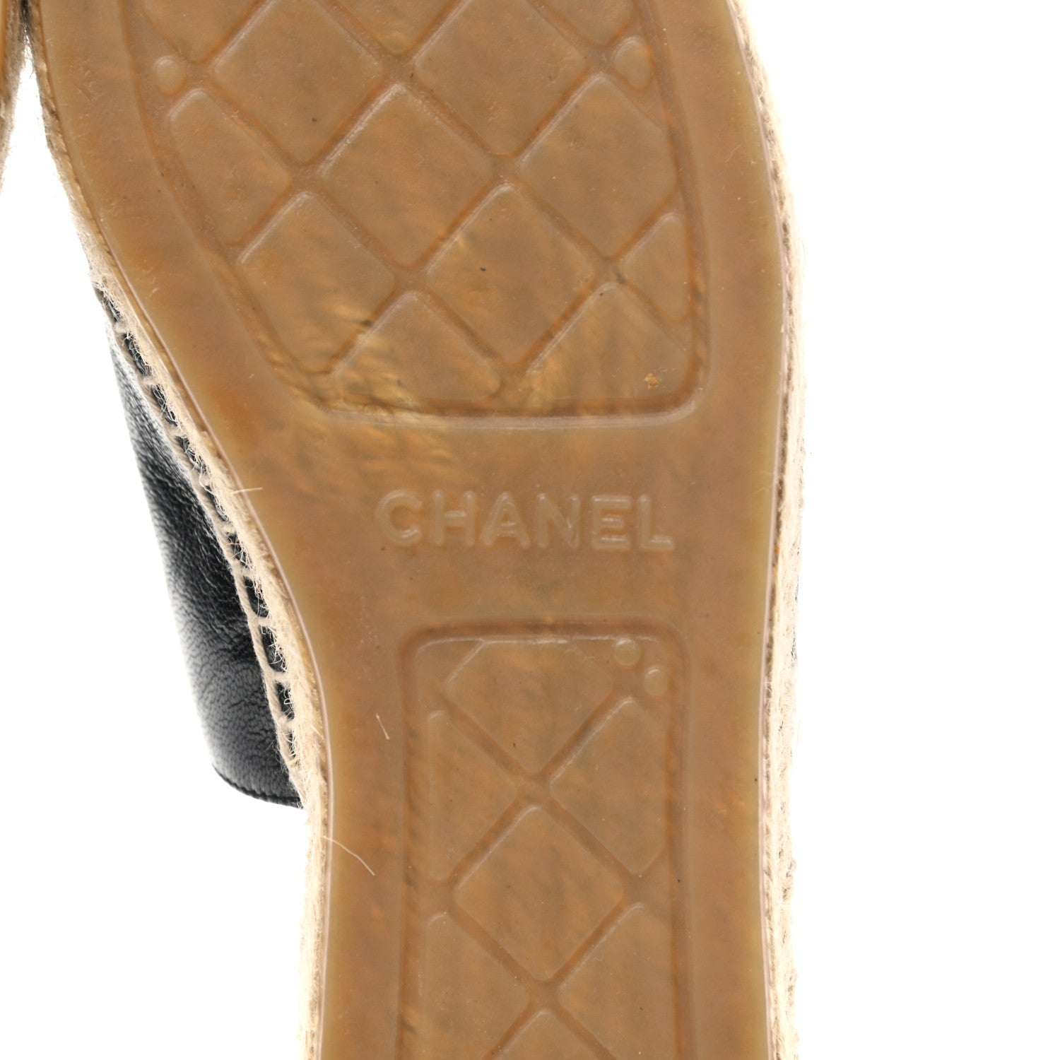 Chanel Iridescent Goatskin Patent CC Espadrille Mules 39 Black 6 of 10