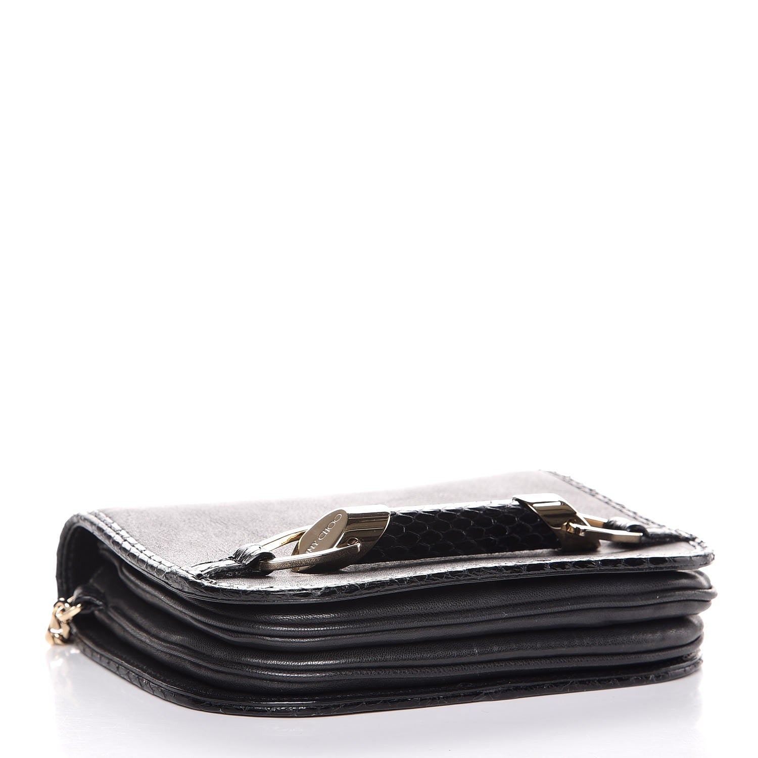 Jimmy Choo Lambskin Elaphe Zadie Flap Bag Black 4 of 7